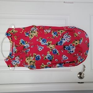 Flower Print Sleeveless Shirt